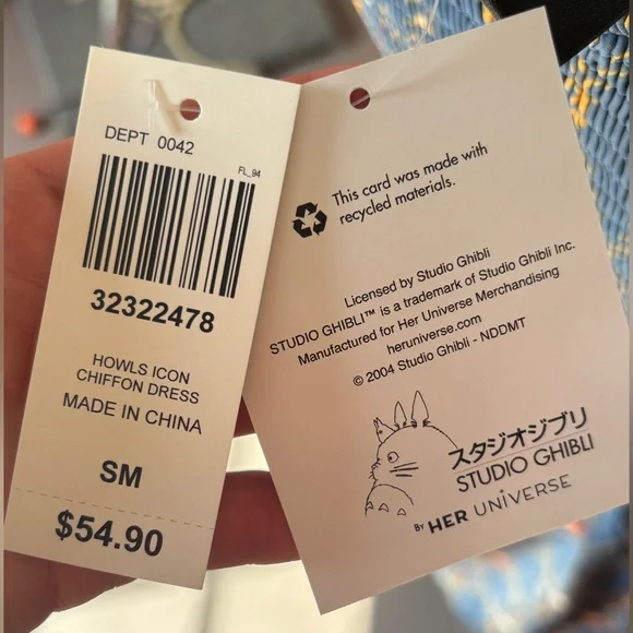 Studio Ghibli Howl’s Moving Castle Smocked Blue Dress - NWT, Size Small - Picture 4 of 7